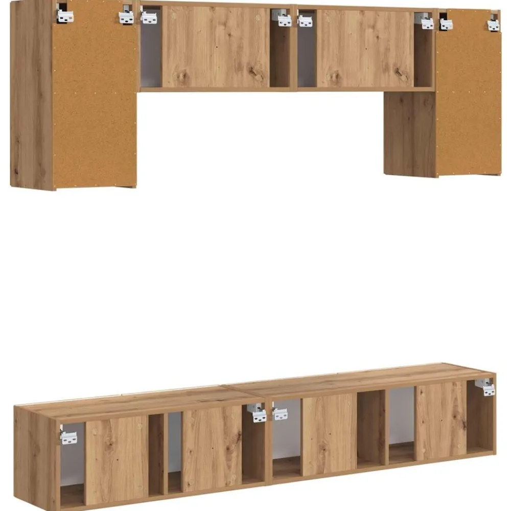 vidaXL Muebles Tv-Conjunto de mueble de TV 4 pcs Gris Concreto