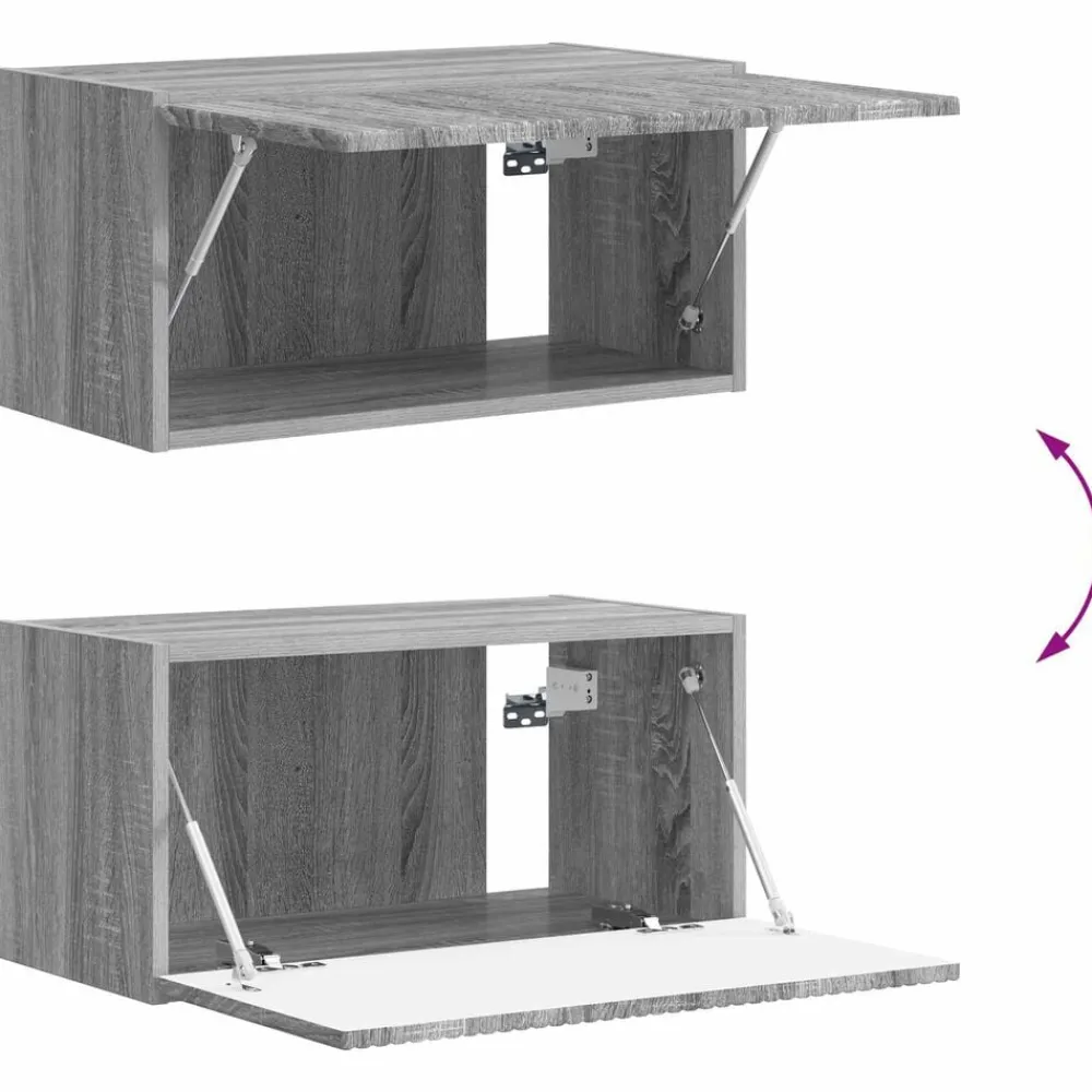 vidaXL Muebles Tv-Conjunto de mueble de TV 4 pcs Gris Concreto