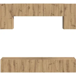 vidaXL Muebles Tv-Conjunto de mueble de TV 4 pcs Gris Concreto