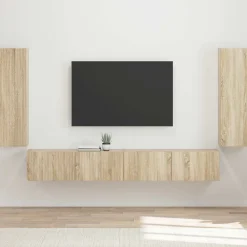 vidaXL Muebles Tv-Conjunto de mueble para TV de pared 4 pcs