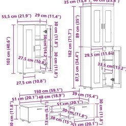 vidaXL Conjuntos De Muebles-Conjunto de mueble de TV FLORIN Madera de ingeniería