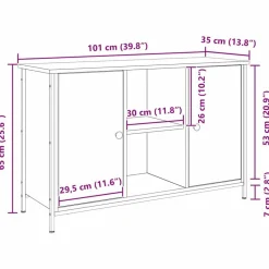 vidaXL Muebles Tv-Conjunto de mueble de TV Roble artesanal 101 x 35 x 65 cm