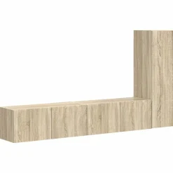 vidaXL Muebles Tv-Conjunto de mueble de TV Montaje en la pared 3 pcs