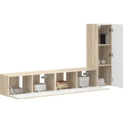 vidaXL Muebles Tv-Conjunto de mueble de TV Montaje en la pared 3 pcs