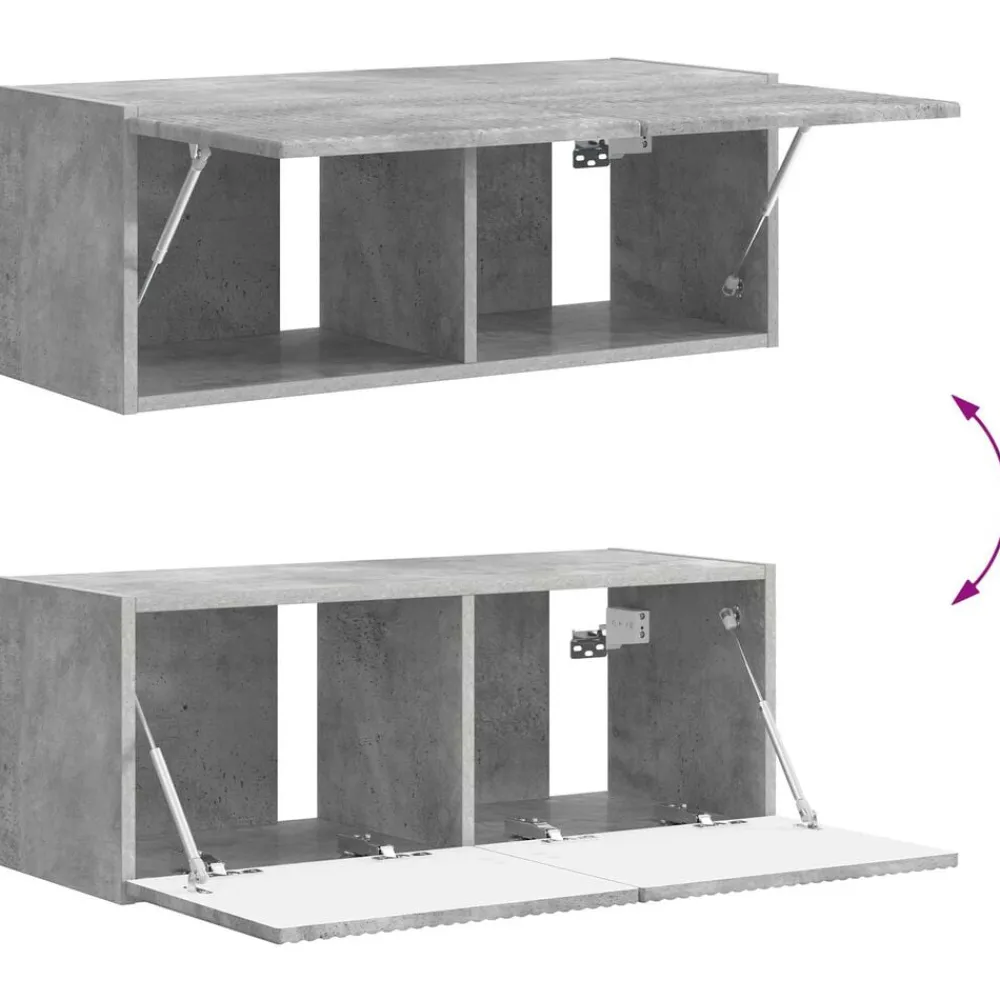 vidaXL Conjunto de mueble de TV 4 pcs Gris Concreto Gris hormigón Discount
