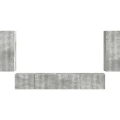 vidaXL Conjunto de mueble de TV 4 pcs Gris Concreto Gris hormigón Discount