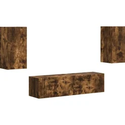 vidaXL Conjunto de mueble de TV 4 pcs Roble ahumado