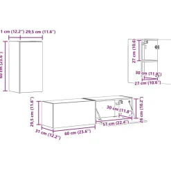 vidaXL Conjunto de mueble de TV 4 pcs Roble ahumado
