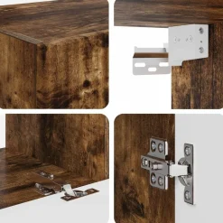 vidaXL Conjunto de mueble de TV 4 pcs Roble ahumado