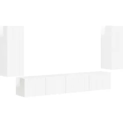 vidaXL Muebles Tv-Conjunto de mueble de TV 4 pcs Madera de ingeniería