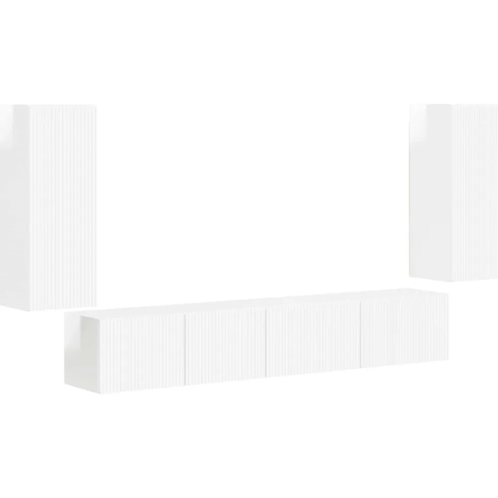 vidaXL Muebles Tv-Conjunto de mueble de TV 4 pcs Madera de ingeniería