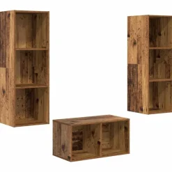 vidaXL Conjunto de mueble de TV 37 x 37 x 107 cm Madera vieja Discount
