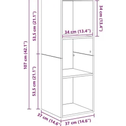 vidaXL Conjunto de mueble de TV 37 x 37 x 107 cm Madera vieja Discount