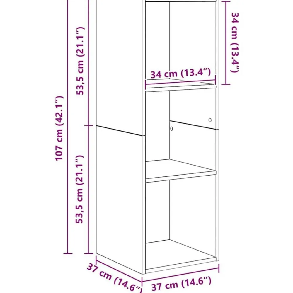vidaXL Conjunto de mueble de TV 37 x 37 x 107 cm Madera vieja Discount