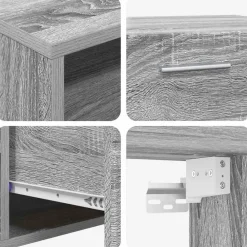 vidaXL Conjunto de mueble de TV con cajón FLORIN Gris sonoma Online