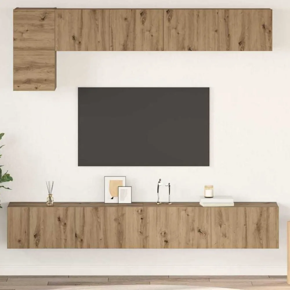 vidaXL Conjunto de mueble de TV 5 pcs Roble artesanal Roble artisan