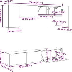 vidaXL Muebles Tv-Conjunto de mueble de TV 5 pcs Madera de ingeniería