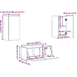 vidaXL Muebles Tv-Conjunto de mueble de TV 6 pcs Madera de ingeniería