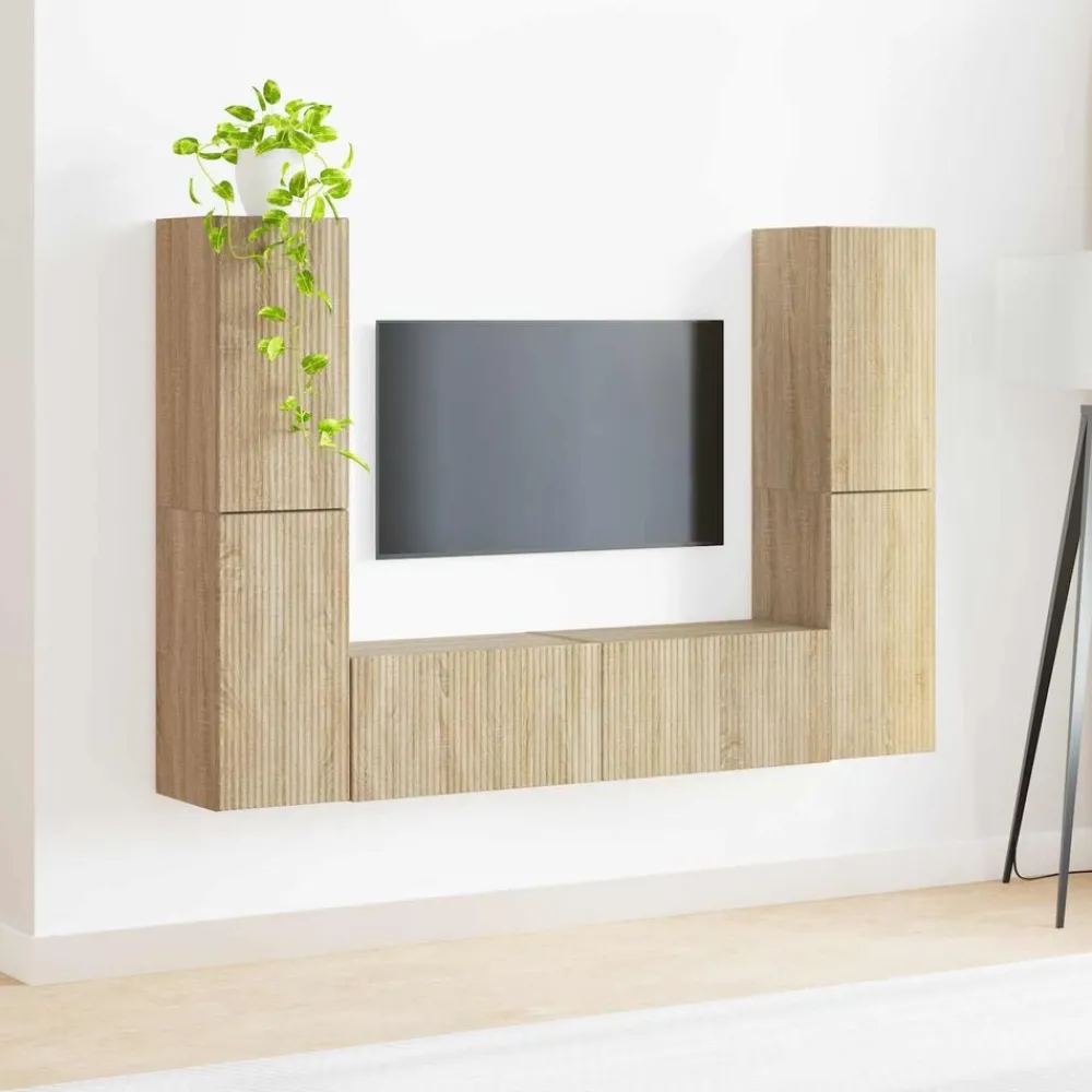 vidaXL Conjunto de mueble de TV 6 pcs Roble Sonoma Best