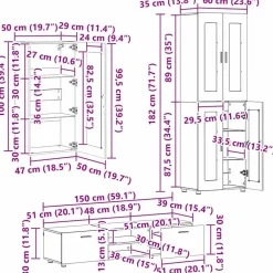 vidaXL Conjuntos De Muebles-Conjunto de mueble de TV con cajón FLORIN