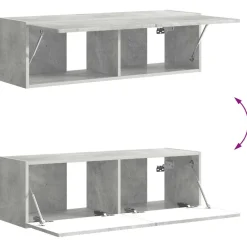 vidaXL Muebles Tv-Conjunto de mueble para TV de pared 6 pcs Gris Concreto