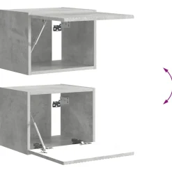 vidaXL Muebles Tv-Conjunto de mueble para TV de pared 6 pcs Gris Concreto