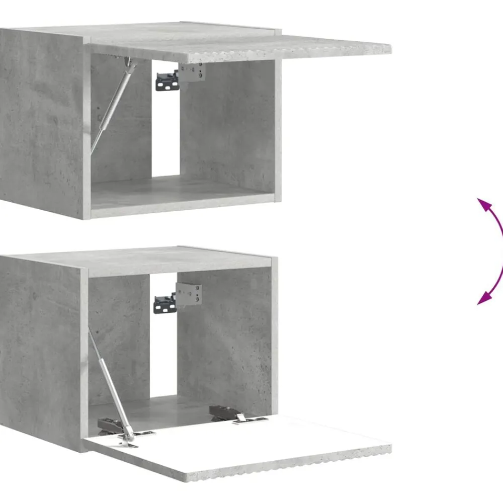 vidaXL Muebles Tv-Conjunto de mueble para TV de pared 6 pcs Gris Concreto