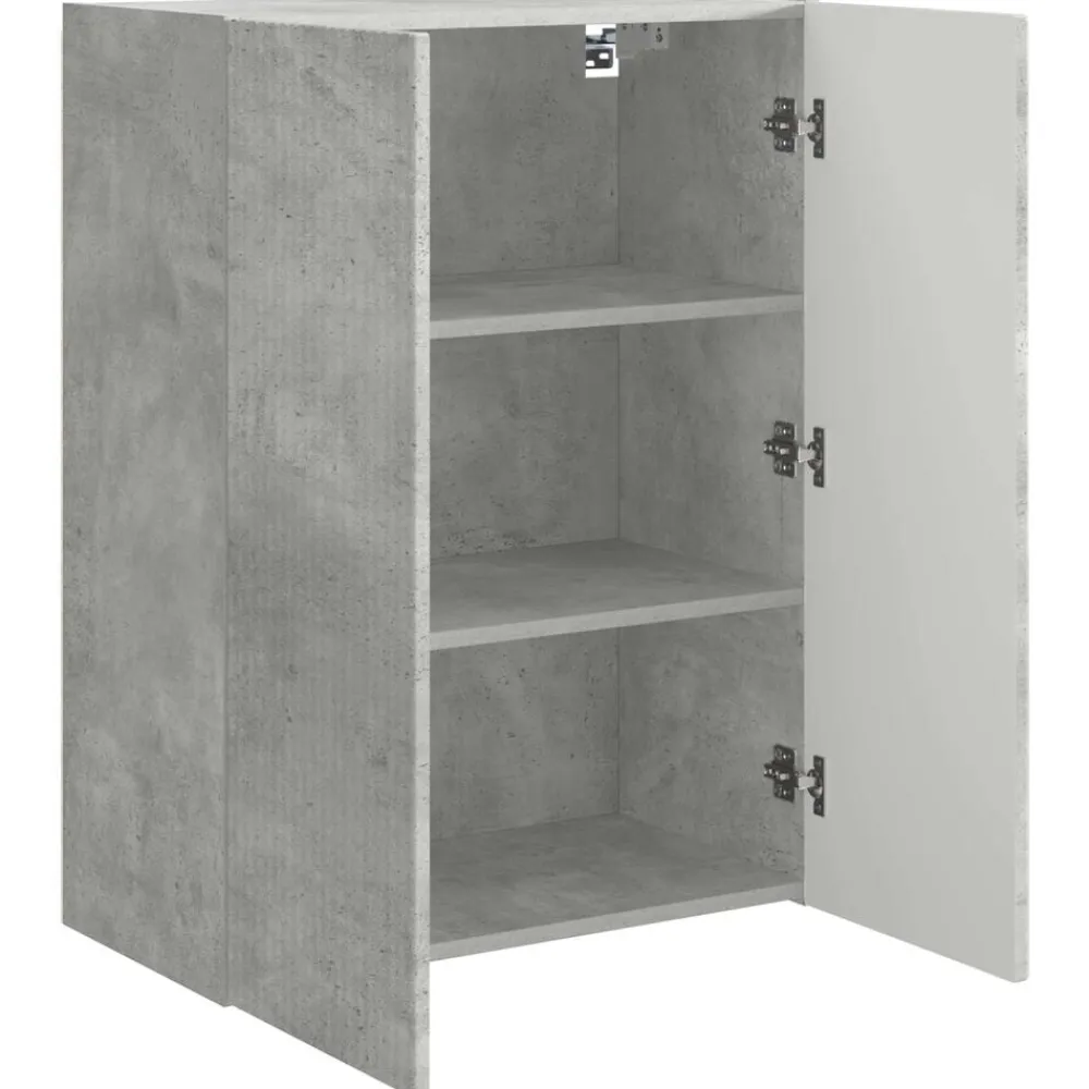 vidaXL Muebles Tv-Conjunto de mueble para TV de pared 6 pcs Gris Concreto