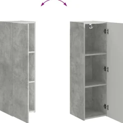 vidaXL Muebles Tv-Conjunto de mueble para TV de pared 6 pcs Gris Concreto