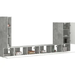 vidaXL Muebles Tv-Conjunto de mueble para TV de pared 6 pcs Gris Concreto