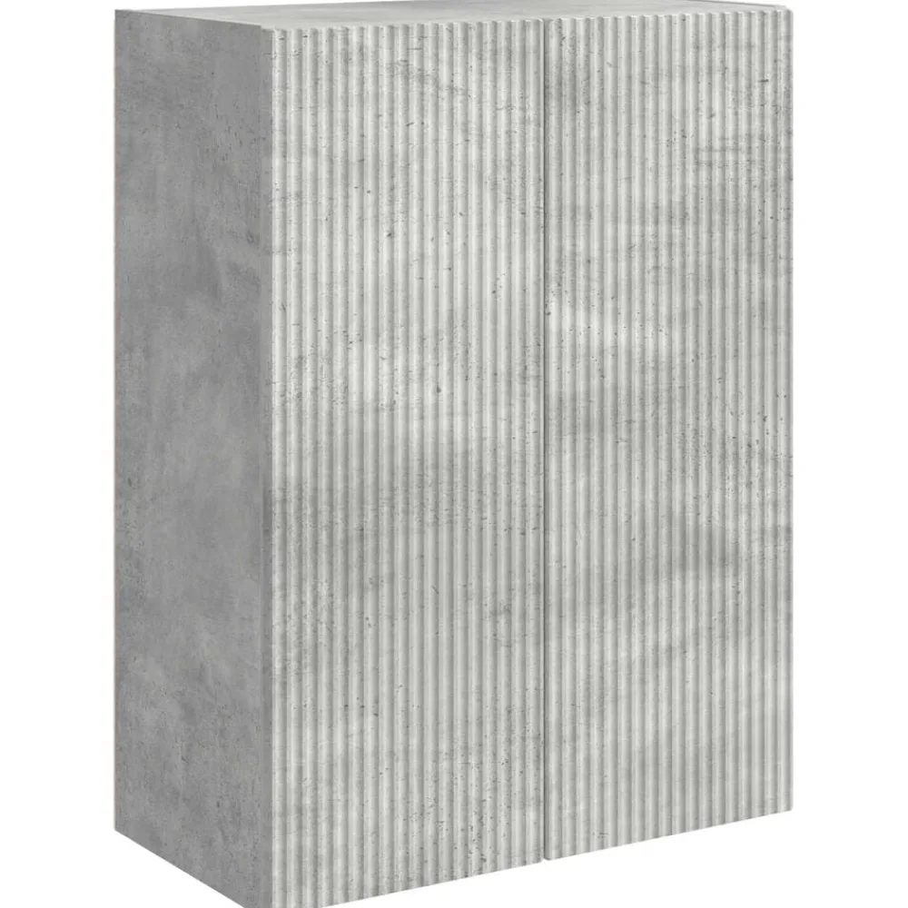 vidaXL Muebles Tv-Conjunto de mueble para TV de pared 6 pcs Gris Concreto
