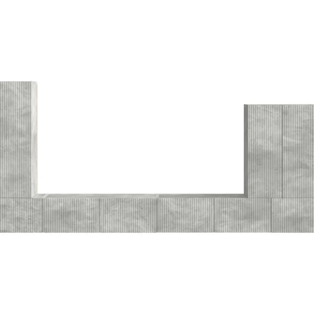 vidaXL Muebles Tv-Conjunto de mueble para TV de pared 6 pcs Gris Concreto