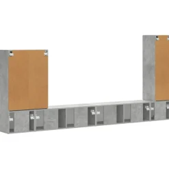 vidaXL Muebles Tv-Conjunto de mueble para TV de pared 6 pcs Gris Concreto