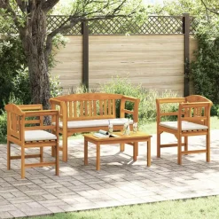 vidaXL Conjuntos De Muebles-Conjunto de salón Rosa del jardín 4 pcs Madera de Acacia Sólida