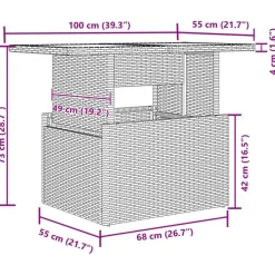 vidaXL Muebles De Jardín-Conjunto de sofá de jardín 7 pcs Negro ratán sintético