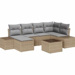 vidaXL Muebles De Jardín-Conjunto de sofá de jardín con cojín 6 pcs
