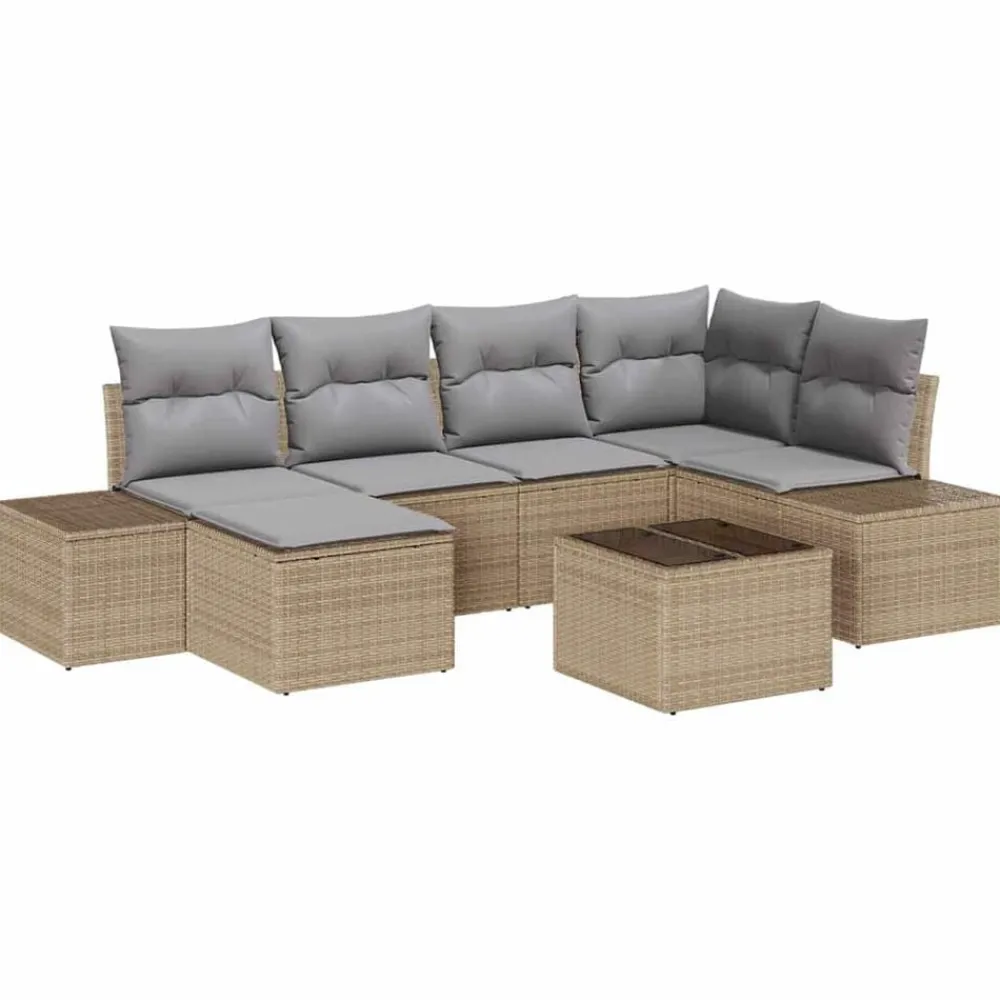 vidaXL Muebles De Jardín-Conjunto de sofá de jardín con cojín 6 pcs