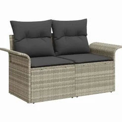 vidaXL Muebles De Jardín-Conjunto de sofá de jardín 9 pcs ratán sintético