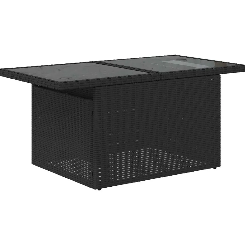 vidaXL Muebles De Jardín-Conjunto de sofá de jardín 5 pcs Negro ratán sintético
