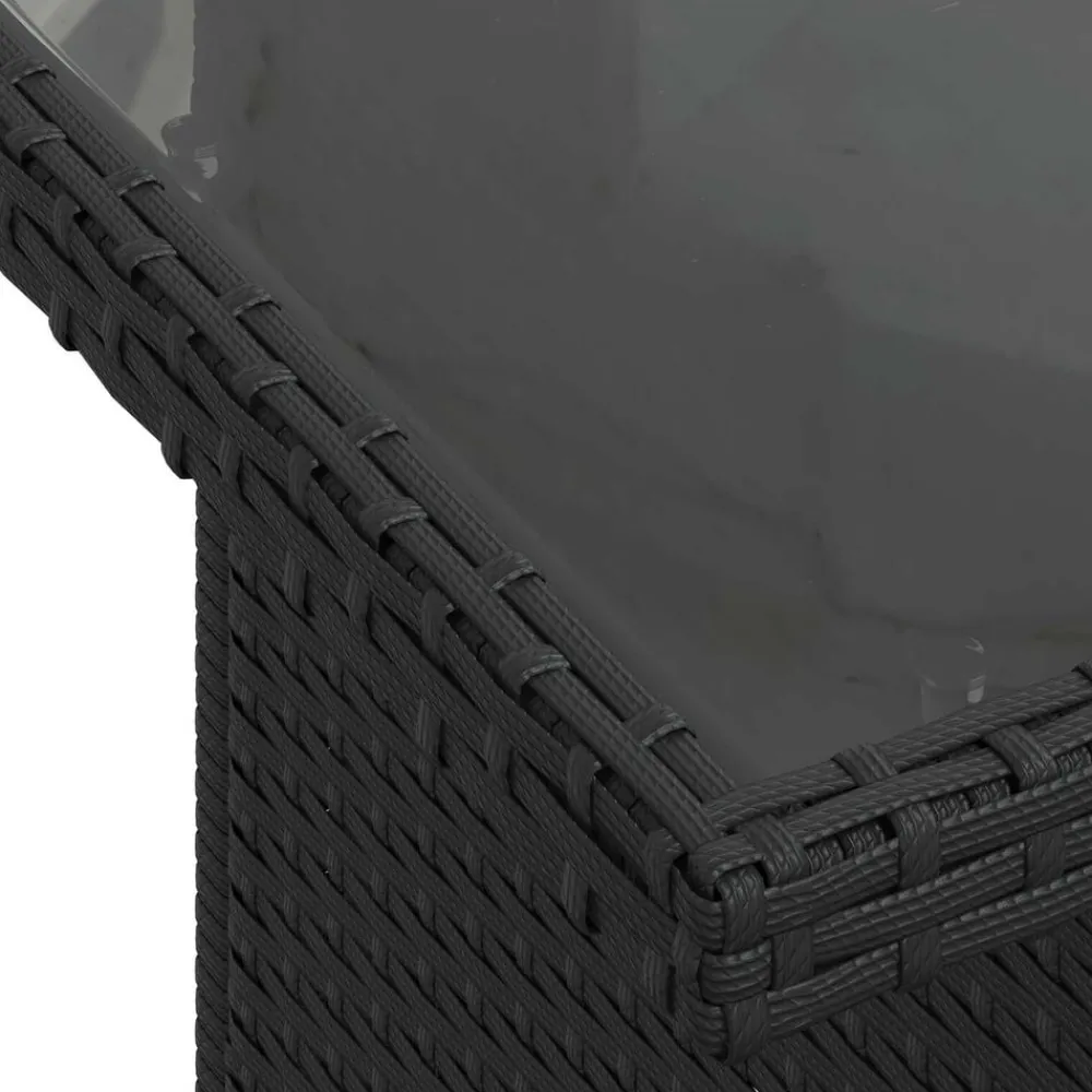 vidaXL Muebles De Jardín-Conjunto de sofá de jardín 5 pcs Negro ratán sintético
