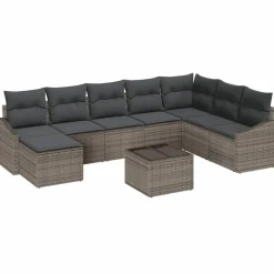 vidaXL Conjunto de sofá de jardín 8 pcs Claro ratán sintético Gris Clearance