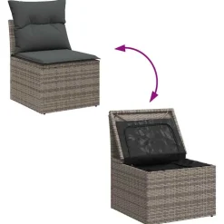 vidaXL Conjunto de sofá de jardín 8 pcs Claro ratán sintético Gris Clearance