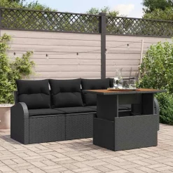 vidaXL Muebles De Jardín-Conjunto de sofá de jardín 5 pcs Poliratán