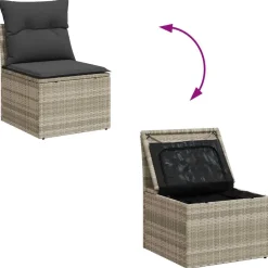 vidaXL Muebles De Jardín-Conjunto de sofá de jardín con cojín 6 pcs Poliratán