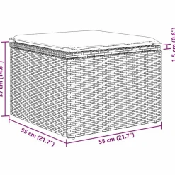 vidaXL Muebles De Jardín-Conjunto de sofá de jardín 8 pcs Marrón y crema ratán sintético