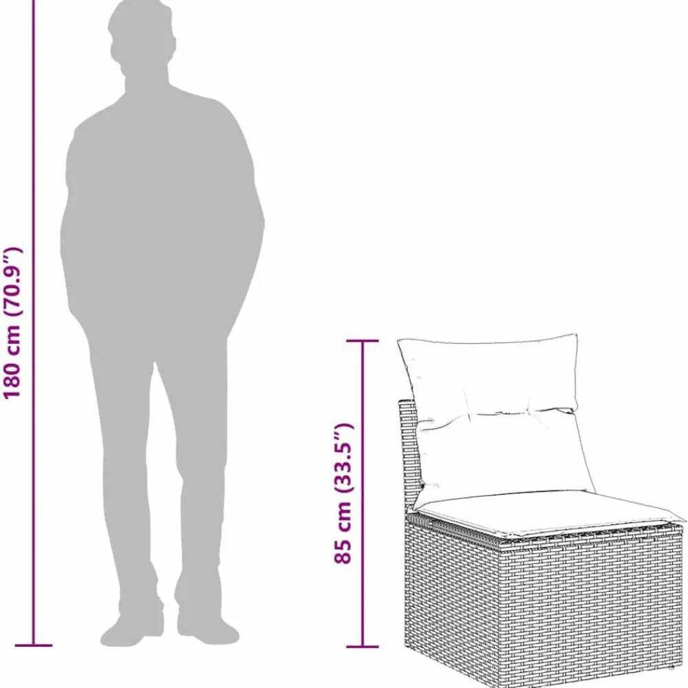 vidaXL Muebles De Jardín-Conjunto de sofá de jardín 8 pcs Marrón y crema ratán sintético