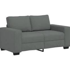 vidaXL Conjunto de sofá de 3 piezas con cojines de tela Gris oscuro New