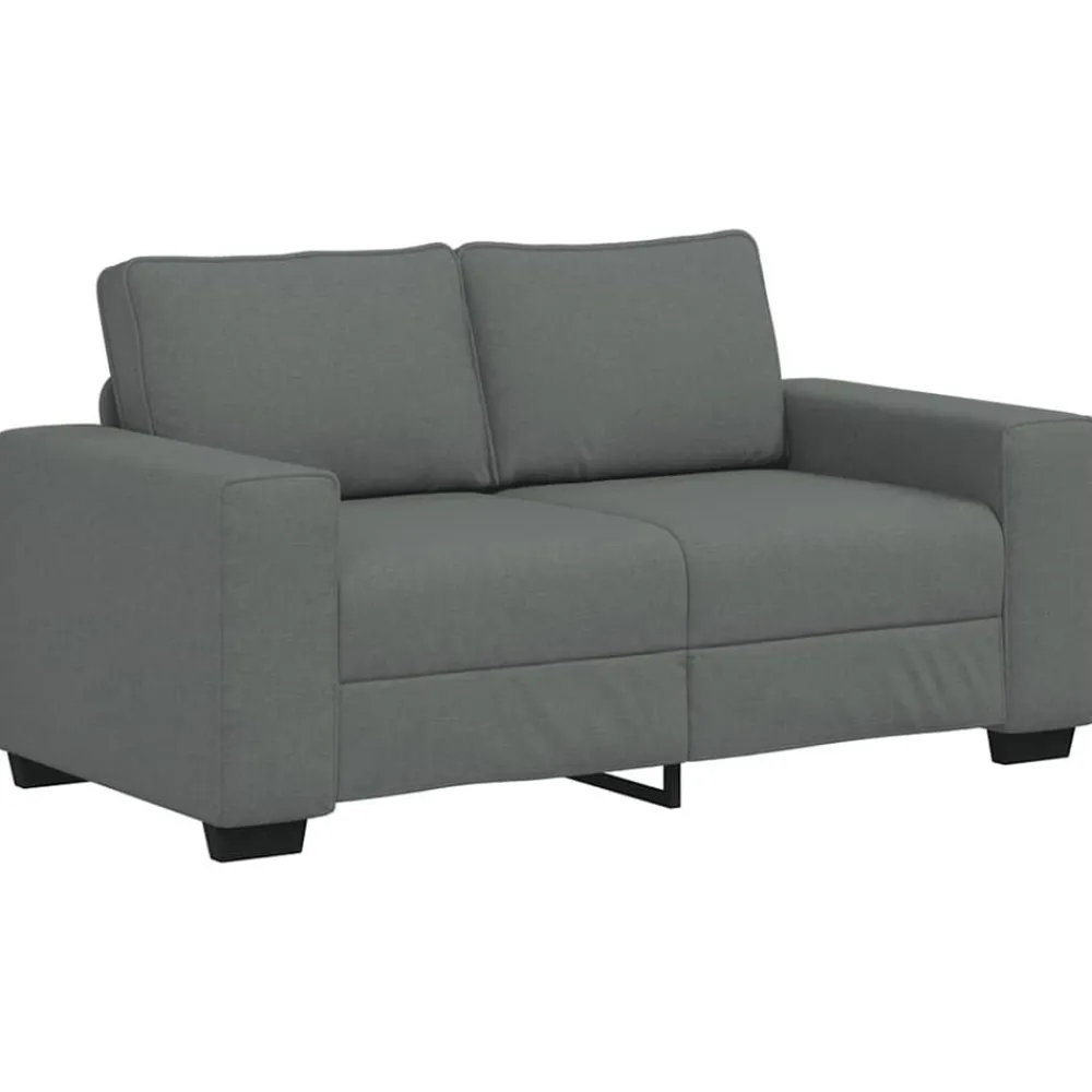 vidaXL Conjunto de sofá de 3 piezas con cojines de tela Gris oscuro New