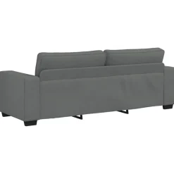 vidaXL Conjunto de sofá de 3 piezas con cojines de tela Gris oscuro New