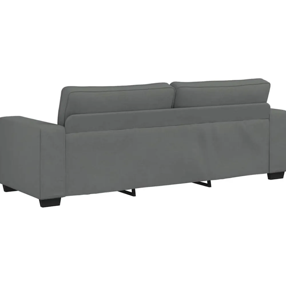 vidaXL Conjunto de sofá de 3 piezas con cojines de tela Gris oscuro New